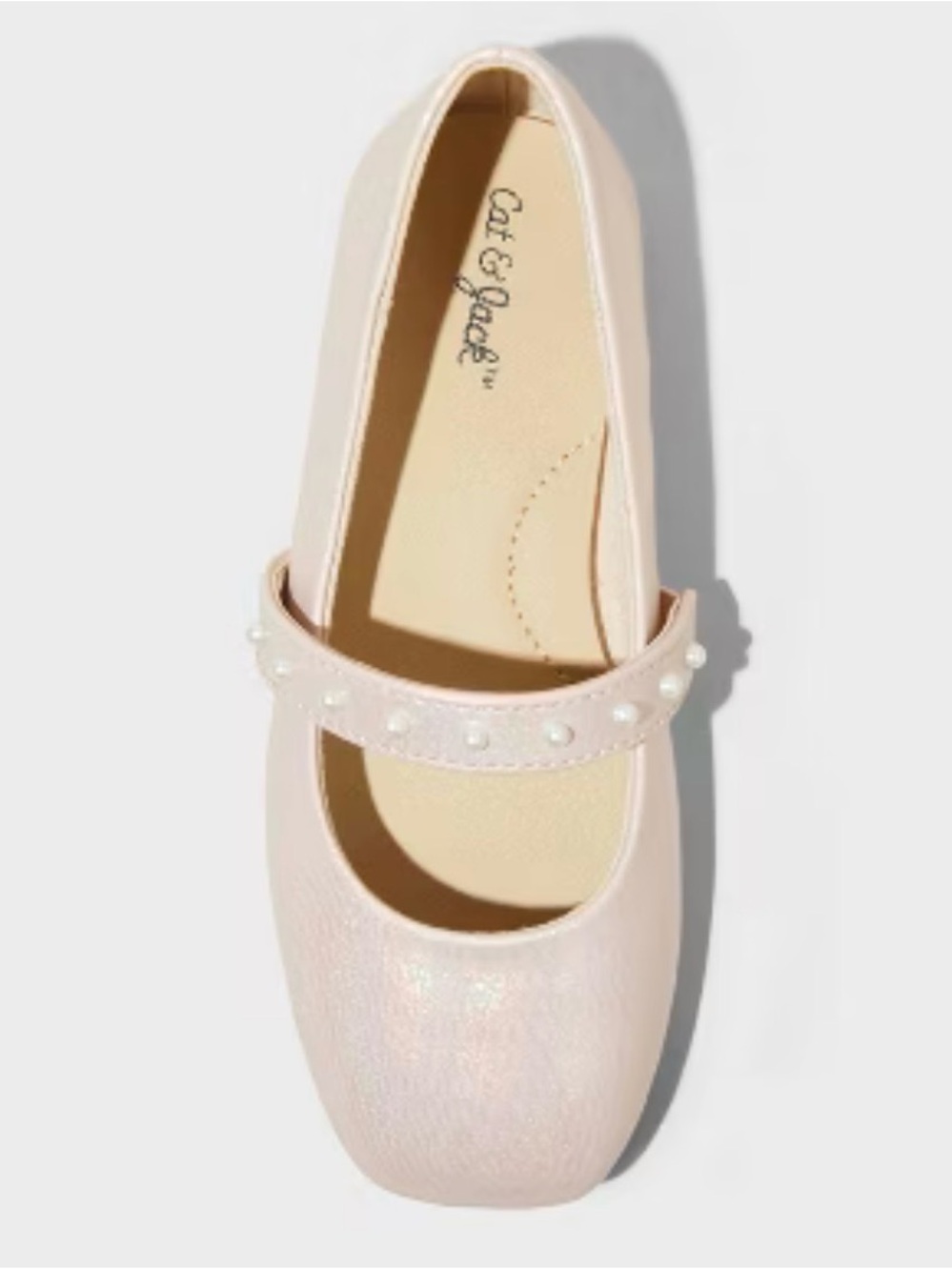 Cat & Jack Girls' Pearl-Trim Mary Jane in Light Pink